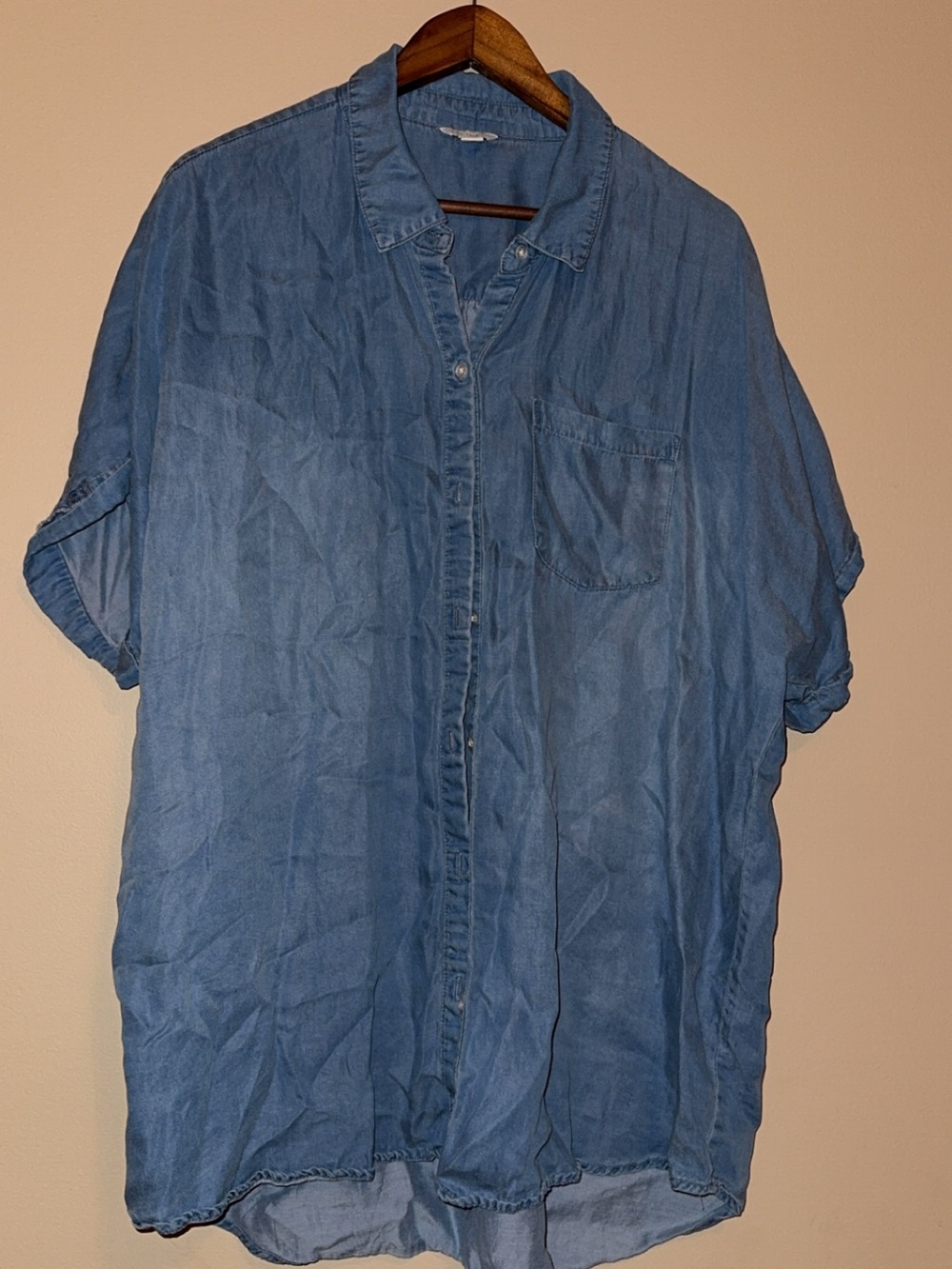 EST. 1946 Size Large Light Blue Denim Button-Front Women's Blouse